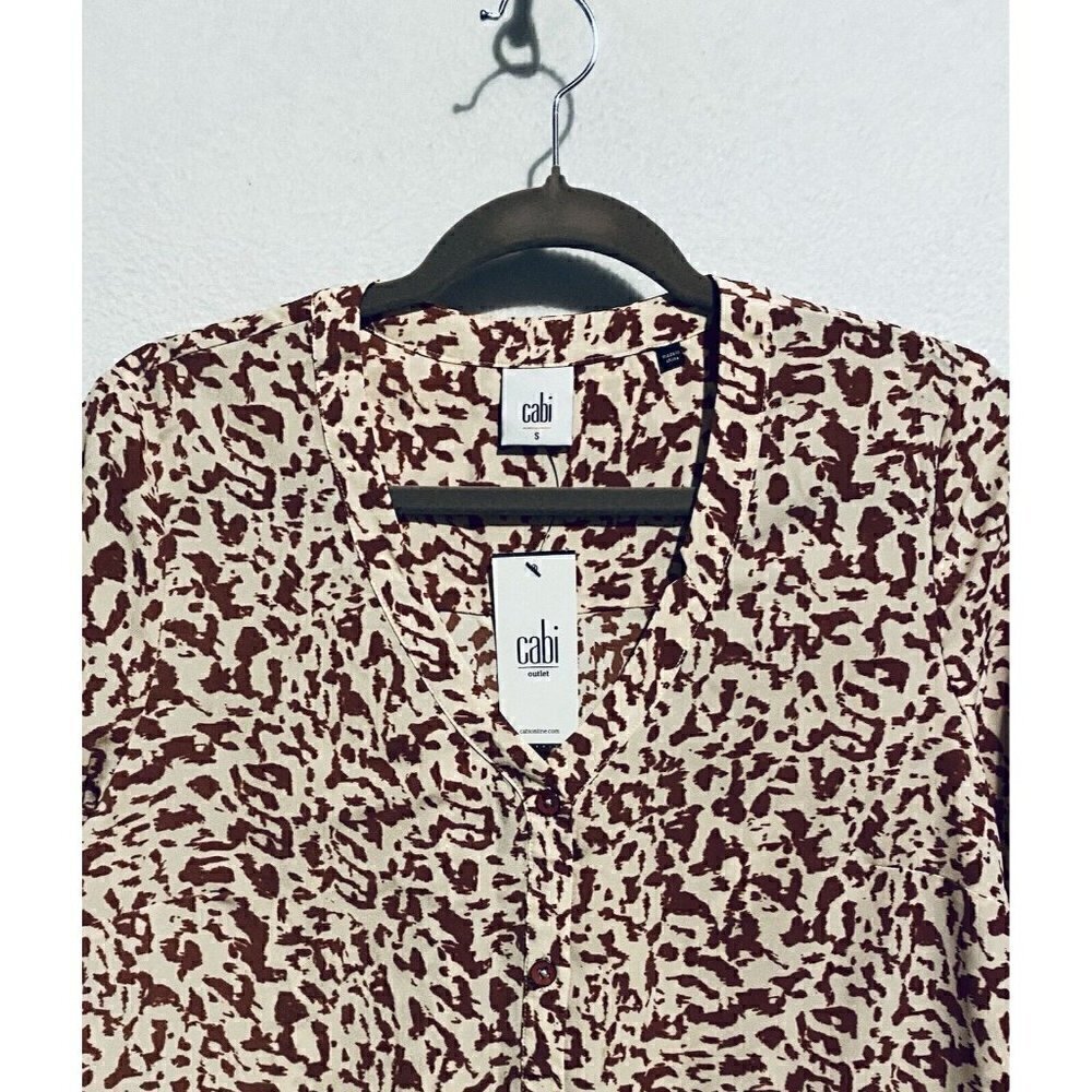 Cabi Dress Womens Small Sienna Ruffle Trim Animal Print Peasant Boho Flirty - Picture 4 of 9